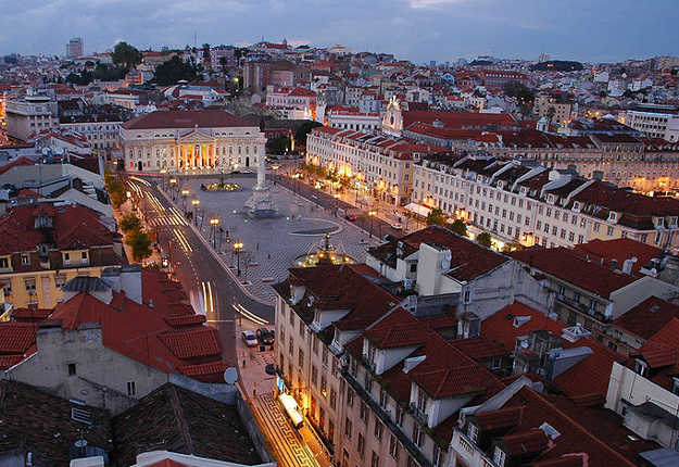 Praça Dom Pedro IV o del Rossio, Lisboa, Portugal. Foto: Flipao, Flickr (Wikimedia Commons).
