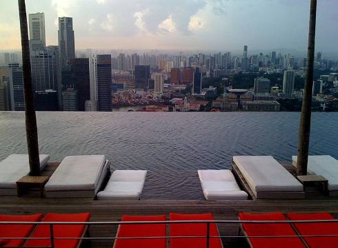 PIscina infinita infinity pool, Marina Bay Sands, Singapur